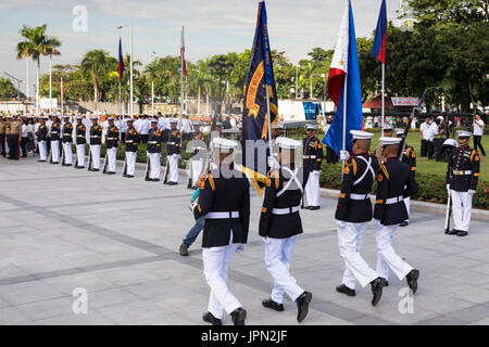 Military parade for the anniversary of the death of Dr. Jose Rizal, Rizal Park, Manila, Philippines Stock Photo