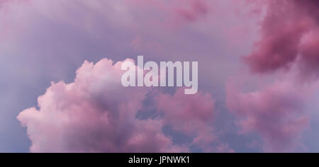 Cotton Candy Clouds At Sunset Stock Photo