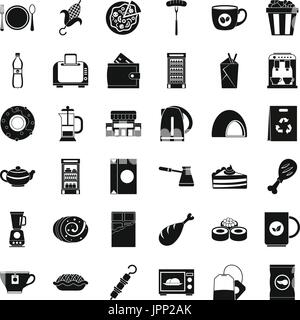 Good cafe icons set, simple style Stock Vector