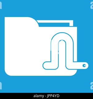 Computer worm icon white Stock Vector