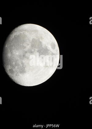 Super zoom almost full moon Stock Photo