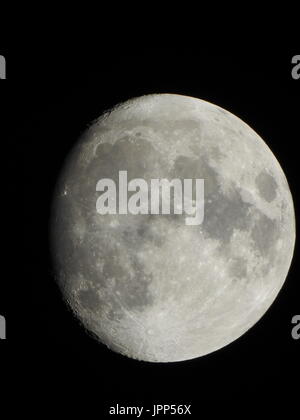 Super zoom almost full moon Stock Photo