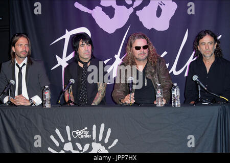 Aug 21, 2006; Beverly Hills, CA, USA; The Mexican rock band 'Mana', from  left, JUAN DIEGO CALLEROS, ALEX GONZALEZ, FHER and SERGIO VALLIN, during a  press event for the release of their