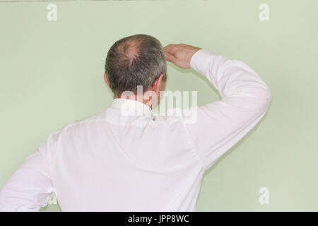 Business concept of moving forward. A man looking ahead for a photo for your design Stock Photo