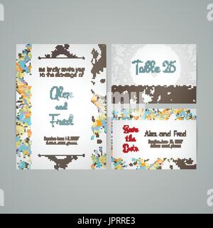 Set of vector design templates. Business card with floral circle ornament. Stock Vector