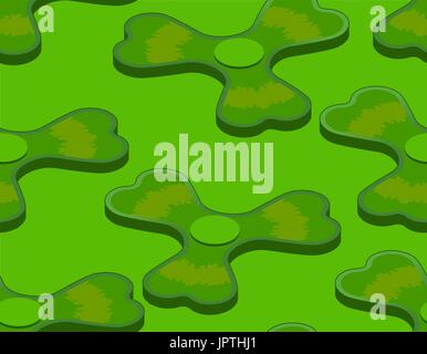 Irish spinner clover shamrock pattern. Hand toy for Ireland background. Green Clover Fidget finger ornament Stock Vector