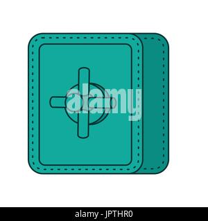 Safe isolated. strongbox cartoon style. large iron armored box for money and jewelry Stock Vector