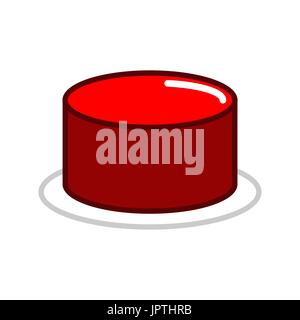Red button isolated. Press in case of danger. Important key Stock Vector