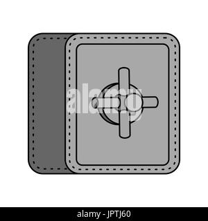 Safe isolated. strongbox cartoon style. large iron armored box for money and jewelry Stock Vector
