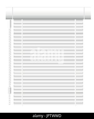 Window shutters. Office interior blinds. Window decor. Horizontal window blind. Vector illustration. Grey window blinds. Office accessories. Web site  Stock Vector