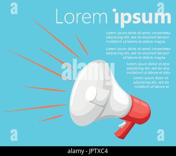 Loudspeaker or megaphone icon isolated on white background. Vector Web site page and mobile app design vector element Stock Vector