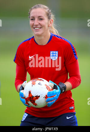 England goalkeeper Siobhan Chamberlain during a training session at ...