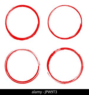 Vector grunge circle brush stroke frame isolated Stock Vector