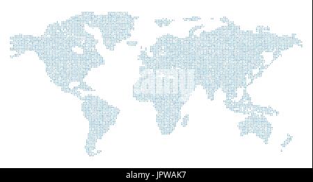 Vector World map with english alphabet Stock Vector