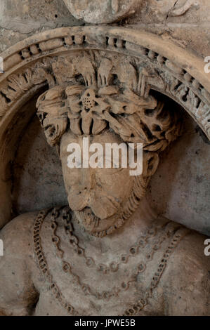 16th century medallion in All Saints Church, Braybrooke, Northamptonshire, England, UK Stock Photo