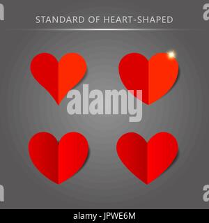 Vector standard heart shape pattern set Stock Vector Image & Art - Alamy