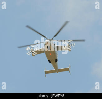 prototype Eurocopter EC-155 X3 Dauphin flying in a flying-display validation flight at the Paris Airshow Salon-du-Bourget 2011 Stock Photo