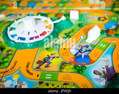 A view of The Game of Life (also known as LIFE), a board game originally created in 1860 by MIlton Bradley.