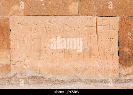 Ateni, Shida Kartli Region, Georgia. Architectural Details Of Bas-reliefs On Wall Of Georgian Orthodox Ateni Sioni Church In Village Of Ateni, Some 10 Stock Photo