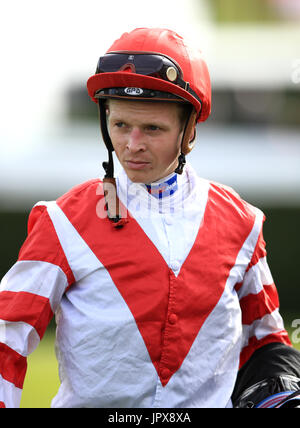 Jockey David Probert during day one of the Qatar Goodwood Festival at Goodwood Racecourse. PRESS ASSOCIATION Photo. Picture date: Tuesday August 1, 2017 Stock Photo