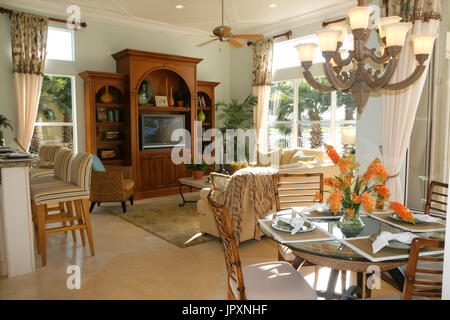 Den, family room, living room, or a television room in contemporary home. Stock Photo