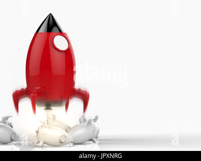 leadership concept with 3d rendering rocket launch Stock Photo - Alamy
