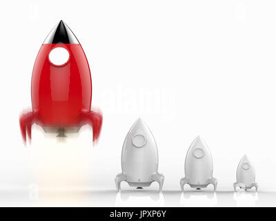 leadership concept with 3d rendering rocket launch Stock Photo - Alamy