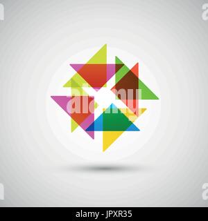 abstract colored triangles on a white background Stock Vector