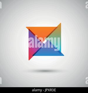 abstract colored triangles on a white background Stock Vector