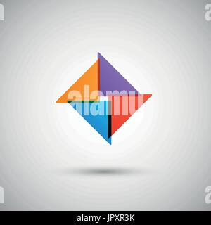 abstract colored triangles on a white background Stock Vector