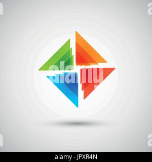 abstract colored triangles on a white background Stock Vector