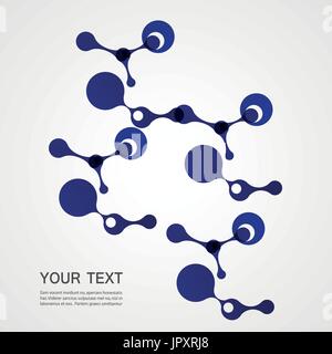 Vector blue molecule on a white background Stock Vector
