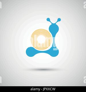 vector blue snail on a white background Stock Vector