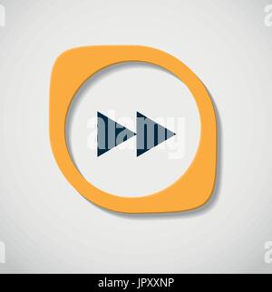 vector yellow button on a white background Stock Vector