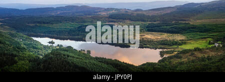 Loch Achray panorama viewed from Ben A'n in the Trossachs north of Aberfoyle Sterlingshire Scotland Stock Photo