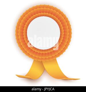 Colorfu orangel rosette with empty paper plate. Place for text. Eps10 vector design. Stock Vector