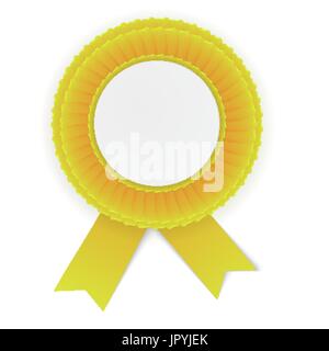 Colorful yellow rosette with empty paper plate. Place for text. Eps10 vector design. Stock Vector