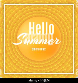 Abstract yellow petals. Holliday summer background. Vector Template. Hello Summer. Stock Vector