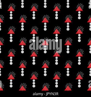 Abstract mushrooms pattern. Vector nature stylized background Stock Vector
