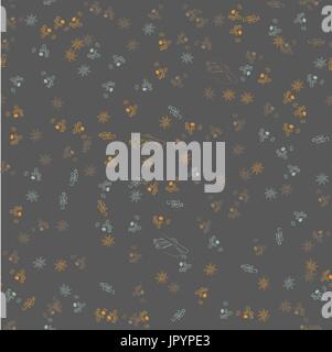 Hand drawn coffee beans vector  seamless background. Sweets, coffee beansa, vanilla and star anise. Stock Vector