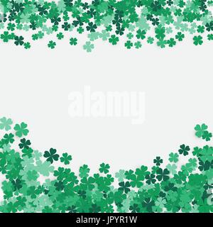 Happy Saint Patrick's Day Background. Clover, shamrock isolated on white background.Vector illustration Stock Vector
