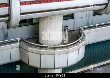 smoking outside, empty balcony with ashtray Stock Photo