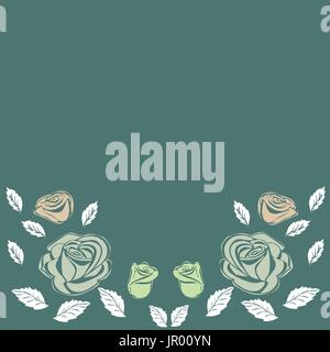 Greeting card roses wedding birthday holiday background.  Stock Vector