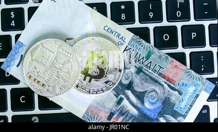 bitcoin on kuwait dinar banknote electronic money exchange concept jr01nc - A top Success Rate and a Huge Number of Users
