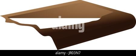 chocolate bar with melted chocolates, icon design, isolated on white background. Stock Vector