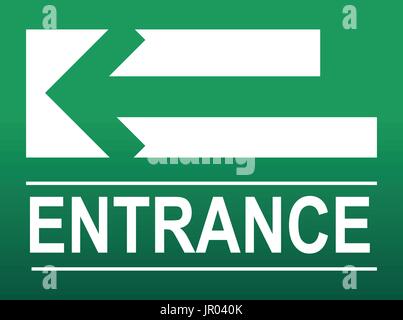entrance to the left sign , rectangle sign, icon design, isolated on white background. Stock Vector