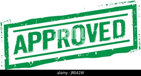 green approved stamp, sign design, isolated on white background Stock Vector