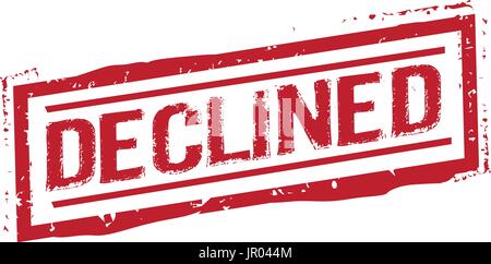red declined stamp, sign design, isolated on white background Stock Vector