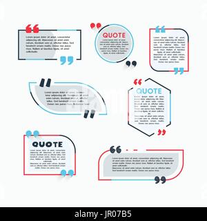 Quote Bubbles - modern vector color set of shapes with text Stock Vector