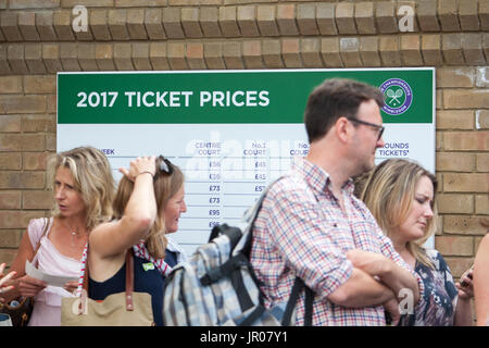 Queues and scenes around first day of Wimbledon.  Featuring: Atmosphere, View Where: London, United Kingdom When: 03 Jul 2017 Credit: Wheatley/WENN Stock Photo